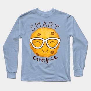 Smart Cookie - A Clever Chocolate Chip Cookie Wearing Glasses Long Sleeve T-Shirt